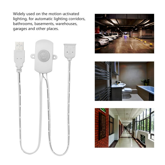 LED PIR Motion Detectors Switch, Durable Mini PIR Infrared Motion Sensor Detector Switch With DC 5-24V 2A LED Strip USB Interface For Motion-activated Lighting