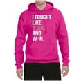 thumbnail image 2 of Wild Bobby I Fought Like A Girl and Won Breast Cancer Awareness Unisex Hoodie Sweatshirt, Fuschia, XX-Large, 2 of 6