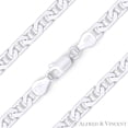 thumbnail image 1 of 5.7mm Flat Marina / Mariner Link Italian Chain Bracelet in Solid .925 Sterling Silver, 1 of 2
