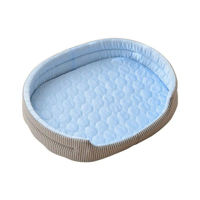 Herunwer Lit pour Animaux Matelassé Rafraîchissant avec Rebord Câlin Surélevé, Lit de Nidification Confortable pour Chiens et Chats, Sofa pour Animaux Toutes Saisons avec Base Antidérapante