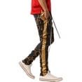 thumbnail image 3 of Ma Croix Men's Gold Chain Stripe Track Pants with Zipper Ankles, 3 of 8