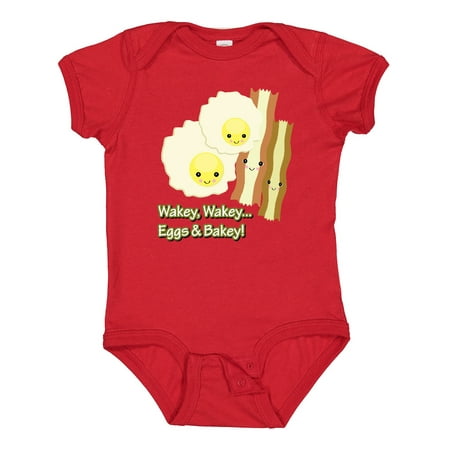 

Inktastic Cute Kawaii Wakey Wakey Eggs N Bakey Gift Baby Boy or Baby Girl Bodysuit