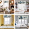 thumbnail image 5 of Blue Truck Spring Floral Kitchen Curtain Valances for Windows Farmhouse Short Curtains, Teal Plaid Butterflies Vintage Rod Pocket Valance Curtain for Bedroom Cafe Living Room 42"x12", 5 of 8