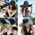 thumbnail image 6 of Windfall Womens 6 Inches Wide Brim Straw Hat Floppy Foldable Roll up Cap Beach Sun Hat UPF 50+, 6 of 6