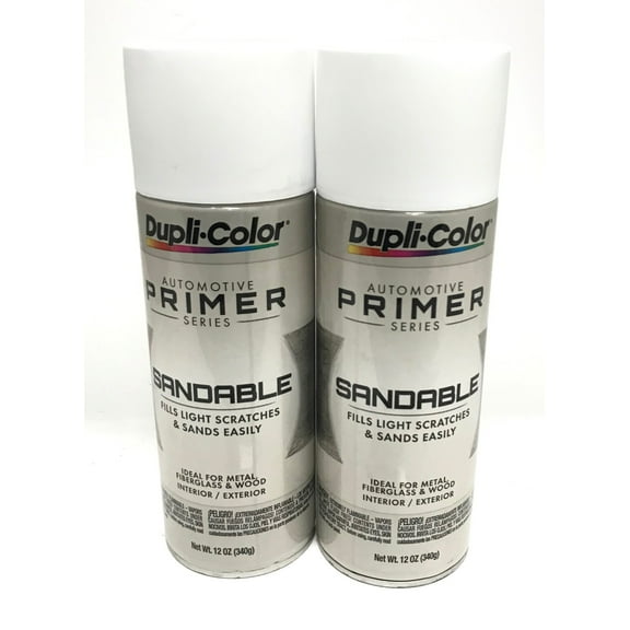 Duplicolor DAP1689-2 PACK WHITE Sandable All-Purpose Primer - 12 oz Aerosol