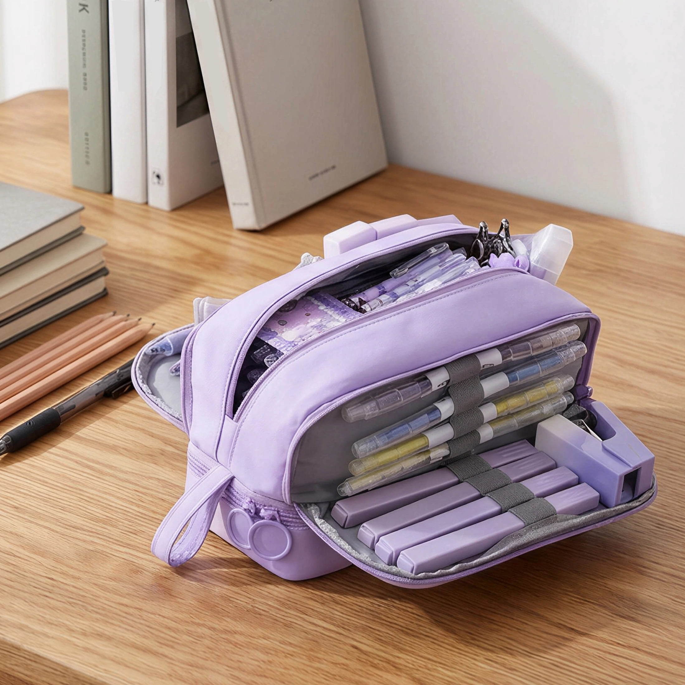 Pencil Pen Case, Large Capacity Pencil Box Multi-Slot Pencil Pouch Bag, Pencil Bag Pen Boxes with 4 Compartments for Kids School Supplies, School Supplies Organizer for Teen Girls