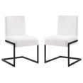 thumbnail image 3 of Casabianca Home Fontana Set of 2 Polyurethane Leather Dining Chairs-Black/White, 3 of 5