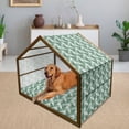thumbnail image 2 of Leaf Pet House, Palm Mango Banana Tree Leaves in Tropical Wild Savannah Island Jungle Image Art, Outdoor & Indoor Portable Dog Kennel with Pillow and Cover, 5 Sizes, Forest Green, by Ambesonne, 2 of 4