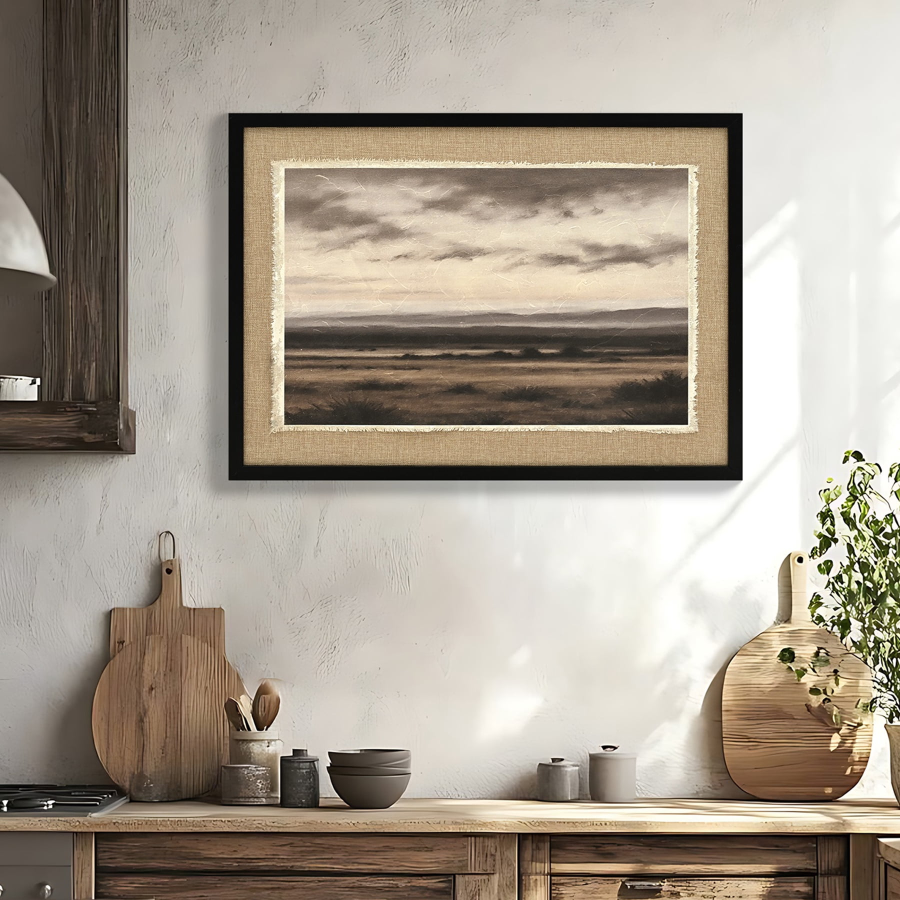 MOONMISS 20x28 Vintage Landscape Canvas Wall Art Farmhouse Nature Painting Framed Living Room Bedroom