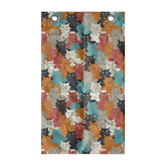 Kittens Hanging Pocket Organizer, Funny and Colorful Cats Messy Furry and Fluffy Whiskers Purr Cheerful Print, Printed Polyester Storage Bag with Pockets, 21" x 31", Multicolor