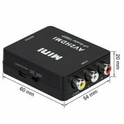 RCA to HDMI-Compatible converter 1080P Mini RCA Composite CVBS AV to HDMI-Compatible Video Audio Converter Adapter Supporting PAL/NTSC with USB Charge Cable for PC Laptop Xbox PS4 PS3 TV STB VHS VCR