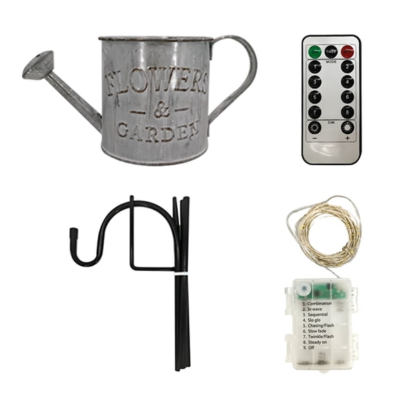 Fiudx Ducha de Luz de Estrellas, Regadera Decorativa para Jardín, Cable de Cobre, Led Blanco Cálido, Luz a Pilas, Foco para Jardín Exterior, Ambiente Nocturno para Patio, Soporte de 80 Cm, Incluye So