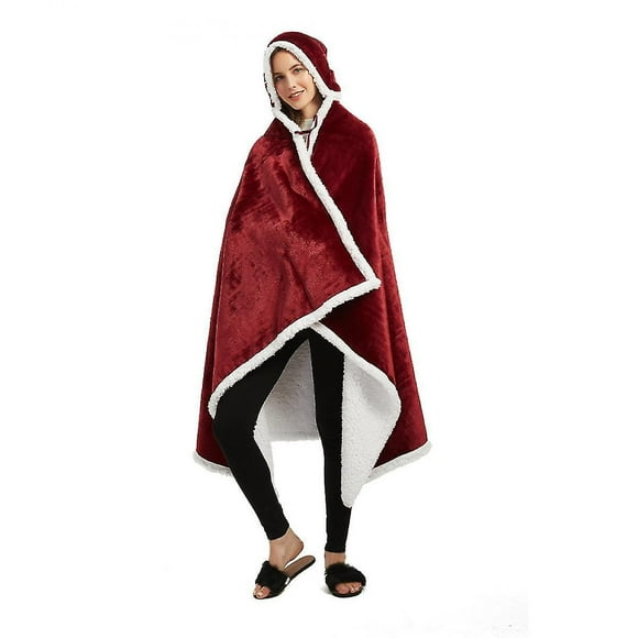 Shxx Angel Wrap Hooded Blanket | Poncho Blanket Wrap With Soft Fleece | Wearable Blanket Throw Gift With Hood Pockets Cape A1014-338