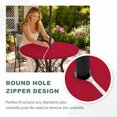 thumbnail image 4 of Round Outdoor Tablecloth with Umbrella Hole and Zipper, Pure Red Tablecloth with Elastic Waterproof, Simple Solid Color Patio Table Covers for 55" - 60" Picnic Pool Tables, 4 of 9