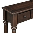 thumbnail image 3 of Console Table. Vintage Craftsmanship And Distressed Finish. 4 Drawers Open Shelf Storage. Made Of Pine. Ideal For Various Decor Styles. Assembly Guide Available Table With Flair. Shelf. Rustic Pine, 3 of 5