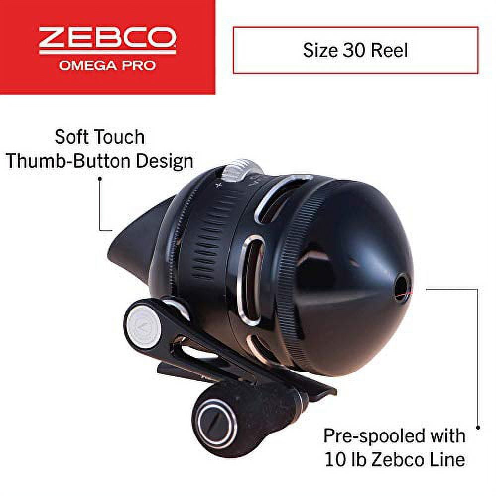 Zebco Omega Pro Spincast Fishing Reel, Size 20 Reel, Changeable Right or  Left-Hand Retrieve, Pre-Spooled with 6-Pound Zebco Fishing Line, Aluminum  and