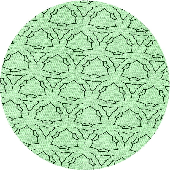 Ahgly Company Indoor Round Patterned Mint Green Area Rugs, 4' Round