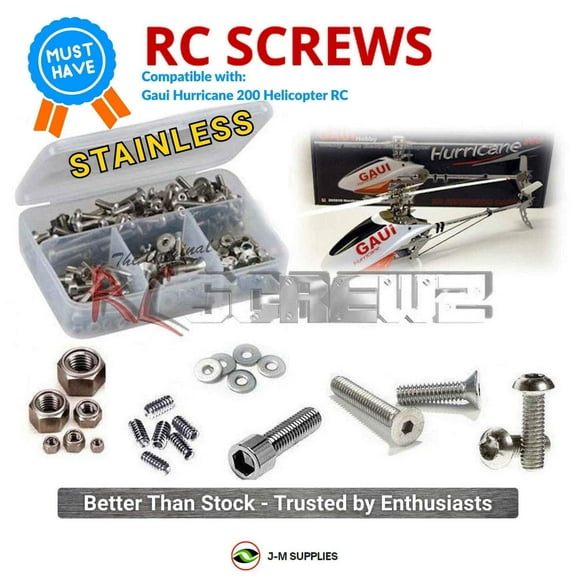 RCScrewZ Stainless Steel Screw Kit gau002 for Gaui Hurricane 200 Helicopter RC | SET