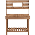 thumbnail image 3 of Renwick Potting Bench Table with Display Rack/ Storage Shelf/ Hanger, Brown, 3 of 7