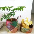 thumbnail image 2 of Cesta de almacenamiento para colgar tejida de hierba plegable, maceta para plantas de jardín (L Likrtyny Para estrenar, 2 of 8