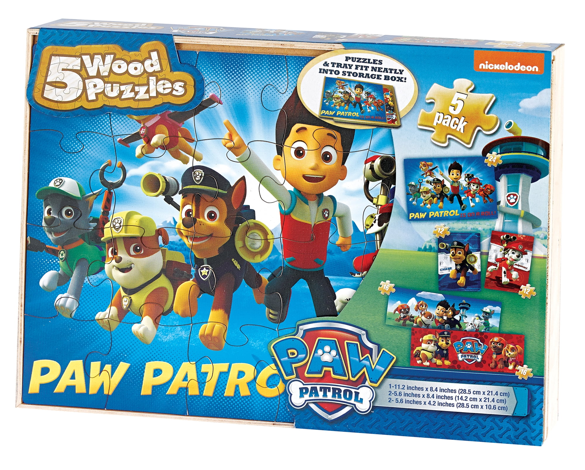 Disney Paw Patrol Wooden Puzzle 24 Pcs 3 Puzzles in 1 Pack 3 Years New Genuine 