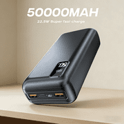 50000mAh Power Bank 22.5W Fast Charging Portable Charger USB-C Quick Charge with 3 Outputs & 2 Inputs LED Display Huge Capacity External Battery Pack for Most Electronic Devices on The Market