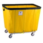 R&B Wire Products 418SOC-ANTI-YEL 18 Bushel protective Vinyl Basket Truck All Swivel Casters - Yellow - 44.5 x 32 x 38.75 in.