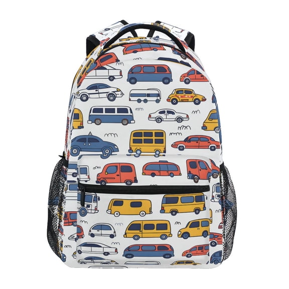 ALAZA Stylish Backpack Vehicles Bus Elementary Bookbag Personalized Laptop School Bags Travel Daypack