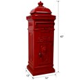 thumbnail image 2 of Large Capacity Outdoor Mailbox, Rainproof Floorstanding Letter Box Statue for Garden, Residential Use, Red, 2 of 9