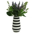 thumbnail image 3 of Admired by Nature ABN5P023-NTRL Artificial Lavender with Mixed Plant Foliage Striped Vase - Purple, 3 of 6
