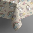 thumbnail image 5 of Cartoon Unicorn Rainbow Heart Star Cloud Pattern Square Tablecloth,Waterproof Square Table Cover,Wipeable Spillproof Washable Table Cover for Home Kitchen Party Decor 42"X42"(107x107cm), 5 of 6