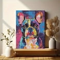 thumbnail image 6 of Colorful Bulldog Decorative Painting/Canvas Art， Suitable for Living Room， Bedroom， Office，Hallway， Apartment， Coffee Shop， adding artistic atmosphere and bright color splash., 6 of 8