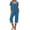 Blue, variant on Iyufng Womens Pajamas Set,Loungewear Sets,V-neck Short Sleeve Pajamas Tops and Capri Pants Casual Pajamas with Pocket,Sleepwear Sets for Women,S-XXL