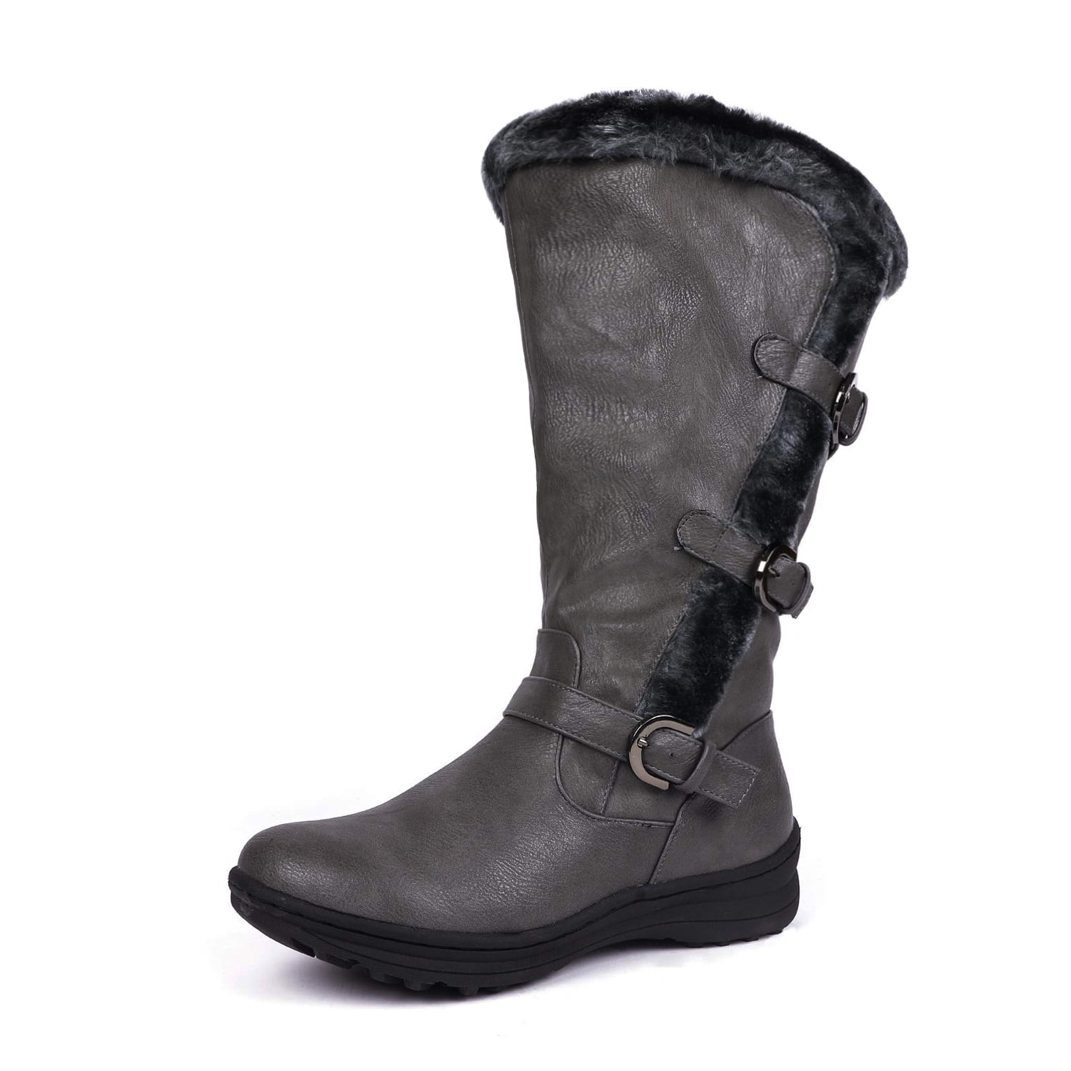 DREAM PAIRS Womens BLVD Knee High Pull On Fall Weather Boots Wide Calf Available
