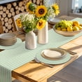 thumbnail image 4 of Sage Green Striped Round 15 Inch Placemats Set of 6, Modern Simple Farmhouse Beige HeatResistant Non Slip Place Mats for Dining Table, Wipeable Braided Kitchen Table Mats for Housewarming, 4 of 9