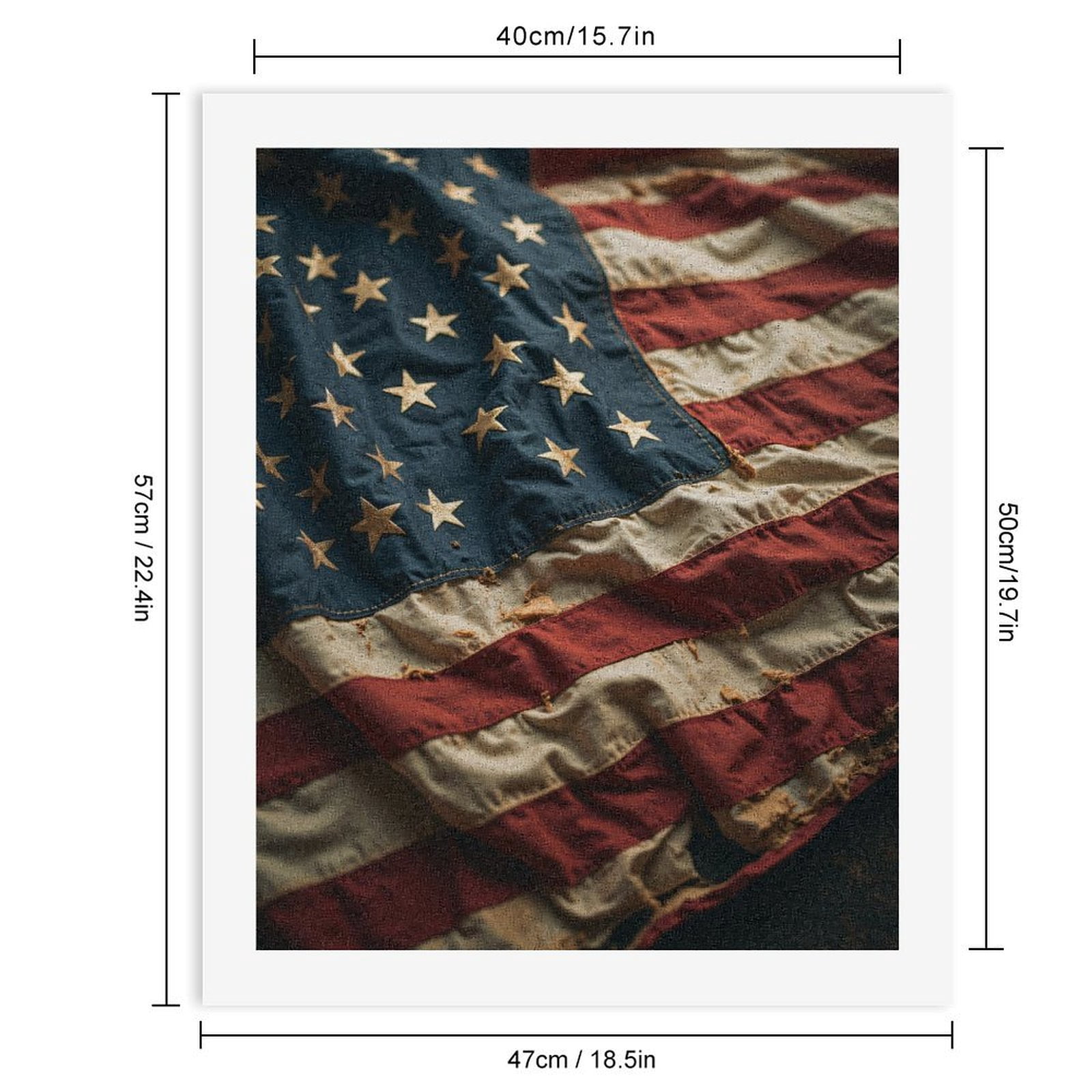 Paint by Numbers Kit for Adults, Antique Stars And Stripes Fabric Paint by Numbers, Easy Paint by Numbers Kit for Adults Beginner, DIY Adult Paint by Number Kits on Canvas, 12x16in Home Decor