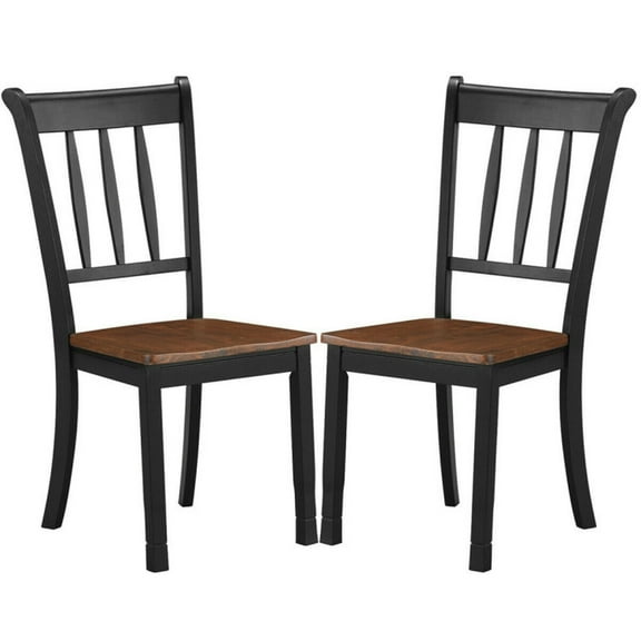 Spaco 2 Pieces Solid Whitesburg Spindle Back Wood Dining Chairs-Black, Lounge Chair, Dining Room Chair for Kitchen, Dining, Bedroom, Living