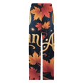 thumbnail image 4 of Thanksgiving Pumpkins Fall Leaves Pajamas Leisure Trousers Soft Warm Sleepwear Bottoms Loose Retro Nightwear, 4 of 6