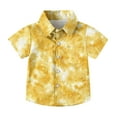 thumbnail image 2 of Busydd Boys Shirts 2-15 Years Fashion Cute Gradient Boys Summer Clothes Short Sleeve Lapel Button Up Shirts Casual Vacation Toddler Little Teen Boys' Tops with Pocket, 2 of 7
