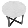 thumbnail image 2 of HOMETRENDS 2-Piece Steel Outdoor Nesting Side Tables, Brown/Off-White, 2 of 10