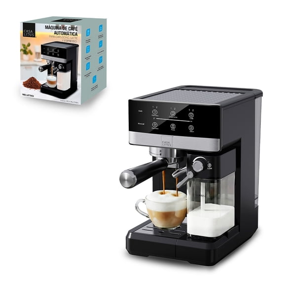 Cafetera para Espresso CASA LITUS Capuchino Latte Automatica Espumador de Leche