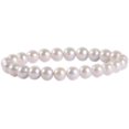 thumbnail image 1 of Bracelet Extensible Unisexe en Perles Rondes de 8 mm avec Pierre Précieuse Perle Blanche Naturelle Authentique 7 Pouces, 1 of 3