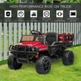 thumbnail image 4 of Aosom 12V Kids Ride-on Car Electric Truck Pickup Toy with Parent Remote Control and Trailer, MP3/USB Input for Music, Red, 4 of 10