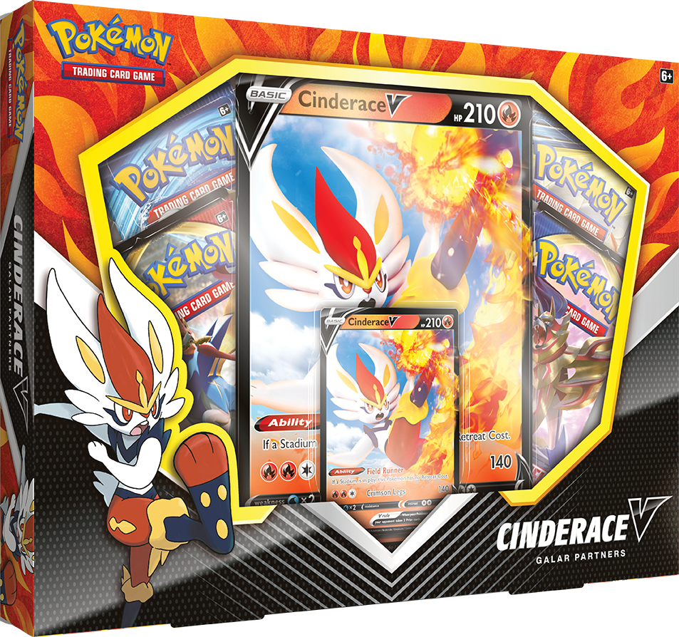 Pokemon TCG: Galar Partners V Box- Cinderace- Walmart Exclusive | Includes Booster Packs, Foil ...