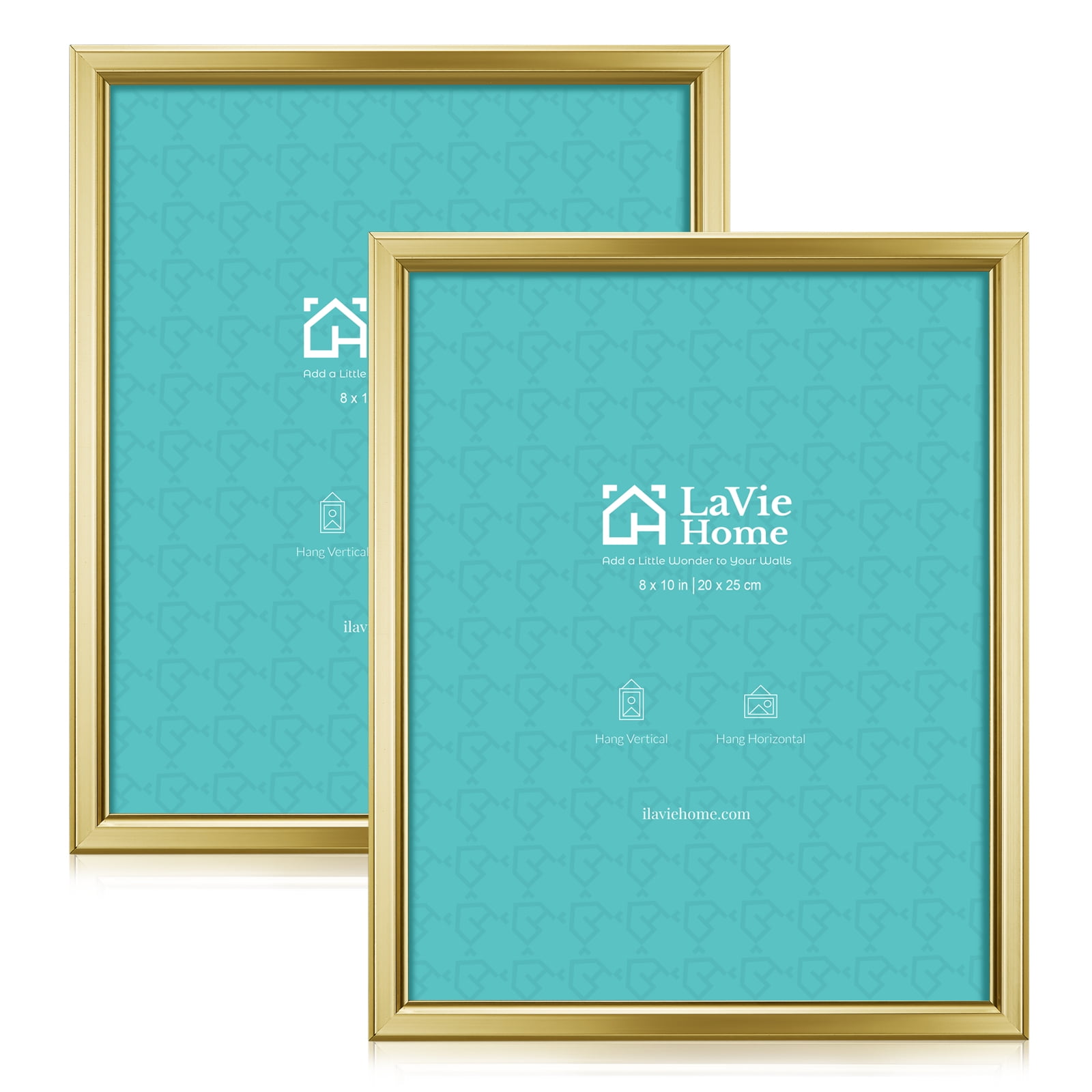 LaVie Home 8x10 Picture Frames (2 Pack, Gold) Simple Designed High