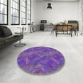 thumbnail image 4 of Ahgly Company Machine Washable Indoor Square Transitional Rich Lilac Purple Area Rugs, 5' Square, 4 of 7
