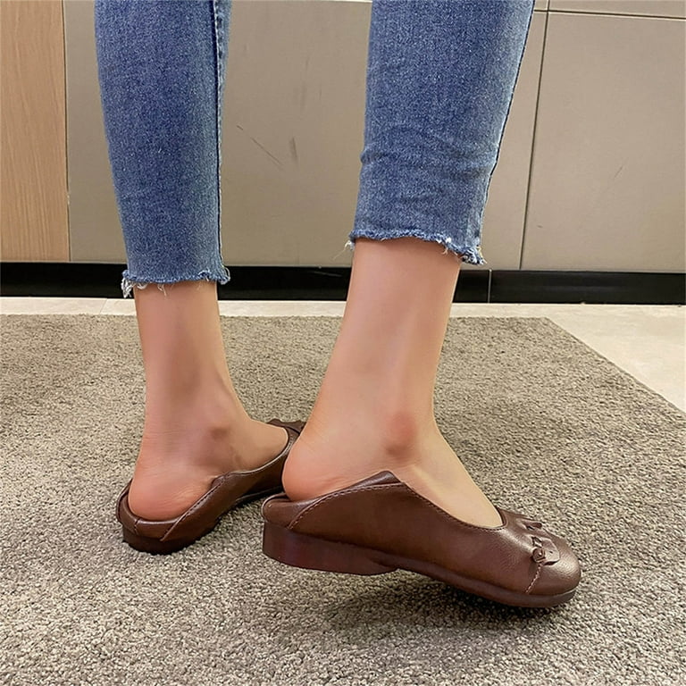KI-8jcuD Shoe Stretcher Women Wide Feet Size 10 Ladies Fashion Solid Color  Leather Lace Breathable Shallow Flat Casual Shoes Women'S Shoes For Summer