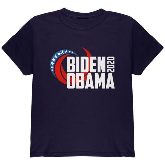 Presidential Election 2020 Biden Obama Swoosh Youth T Shirt Navy YXL