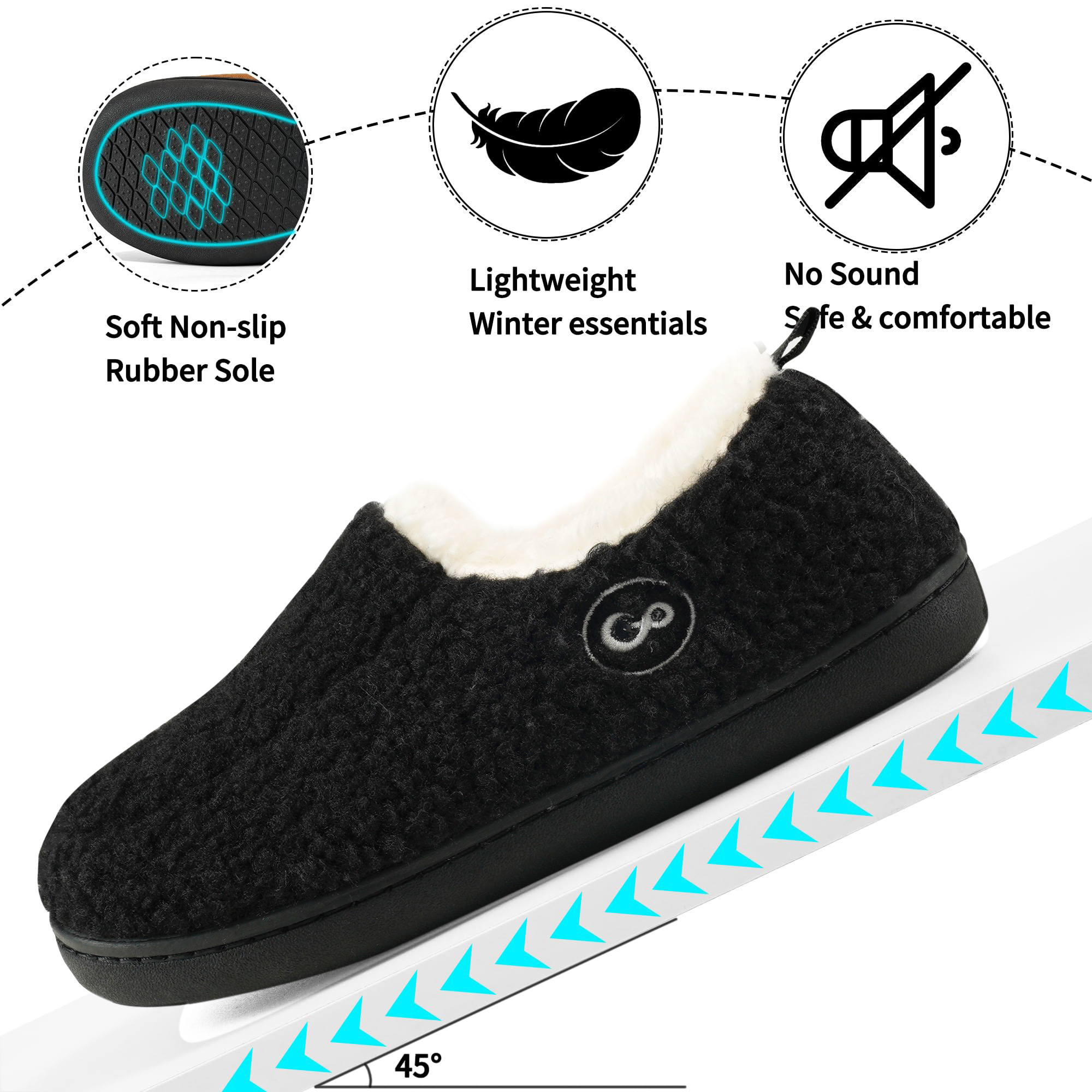 Ecetana Women's Memory Foam Warm Plush Fleece Scuff Slipper photo 5