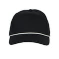 thumbnail image 2 of Top Headwear Men's Snapback Rope Hat - 5 Panel Retro Classic Cap, Black/White, 2 of 4